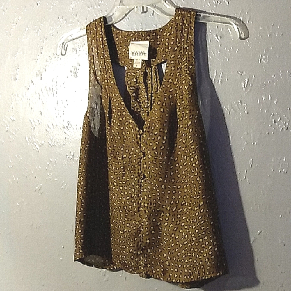 YaYa,Sheer, animal print, blouse